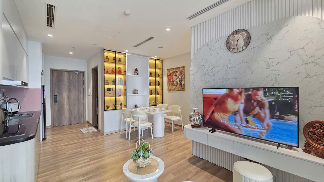 căn hộ cao cấp 2 phòng ngủ, full nội thất cao cấp, tầng cao tòa L2 The Landmark Ecopark cho thuê