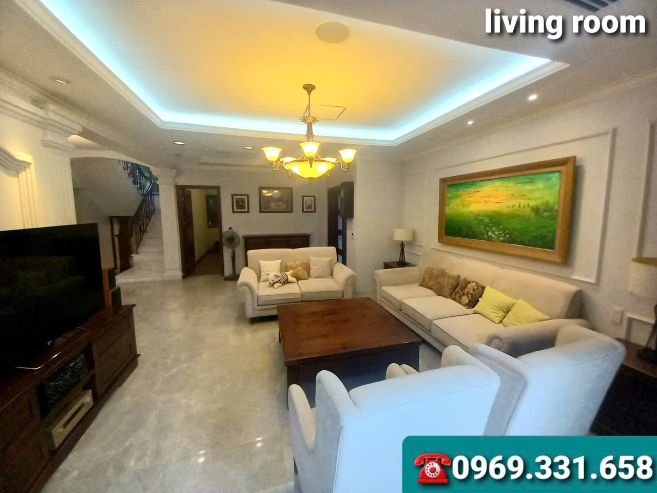 Cho thuê căn Biệt thự Đơn lập 5 phòng ngủ, đày đủ đồ bên khu Vườn Mai Ecopark